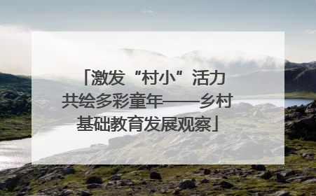 激发“村小”活力 共绘多彩童年——乡村基础教育发展观察