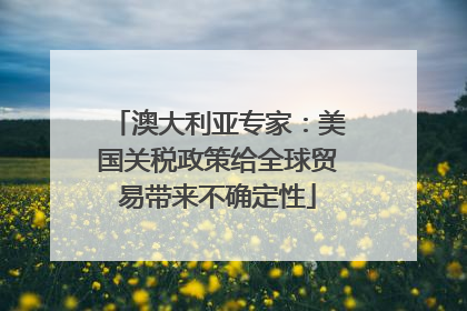 澳大利亚专家：美国关税政策给全球贸易带来不确定性