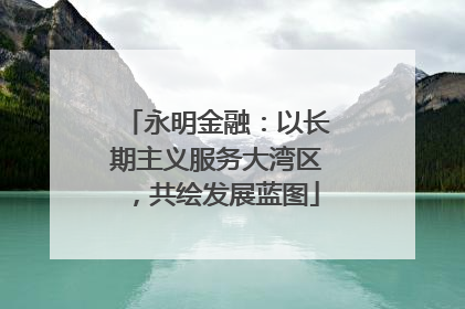 永明金融：以长期主义服务大湾区，共绘发展蓝图