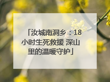 汝城南洞乡：18小时生死救援 深山里的温暖守护