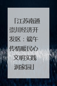 江苏南通崇川经济开发区：端午传情暖民心 文明实践润家园