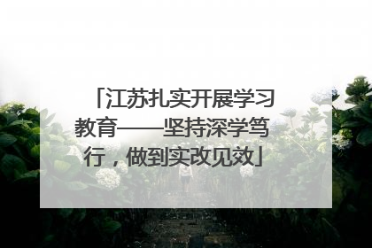 江苏扎实开展学习教育——坚持深学笃行，做到实改见效