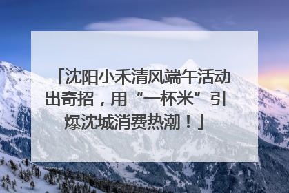 沈阳小禾清风端午活动出奇招，用“一杯米”引爆沈城消费热潮！