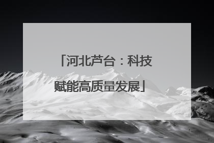 河北芦台：科技赋能高质量发展