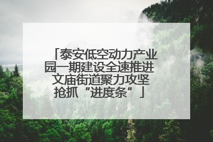 泰安低空动力产业园一期建设全速推进 文庙街道聚力攻坚抢抓“进度条”