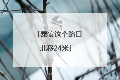 泰安这个路口北移24米
