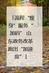 流程“瘦身”服务“加码” 山东政务改革跑出“加速度”