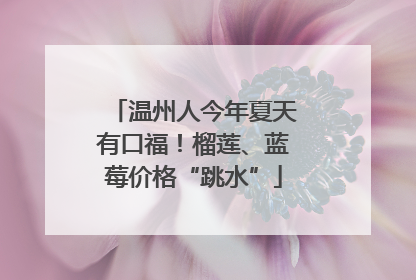 温州人今年夏天有口福！榴莲、蓝莓价格“跳水”