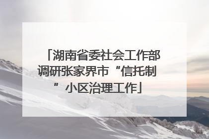 湖南省委社会工作部调研张家界市“信托制”小区治理工作