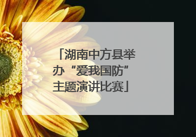 湖南中方县举办“爱我国防”主题演讲比赛