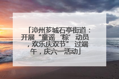 漳州芗城石亭街道：开展“童谣‘粽’动员，欢乐庆双节” 过端午，庆六一活动