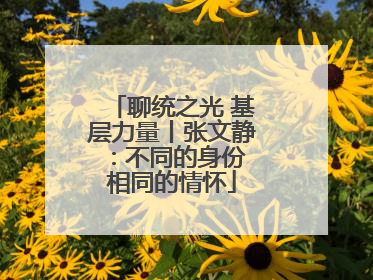 聊统之光 基层力量丨张文静：不同的身份 相同的情怀