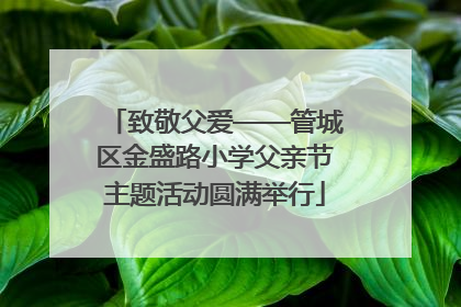 致敬父爱——管城区金盛路小学父亲节主题活动圆满举行
