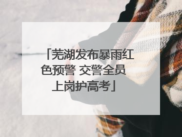 芜湖发布暴雨红色预警 交警全员上岗护高考
