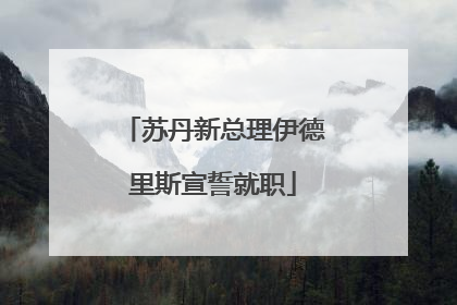 苏丹新总理伊德里斯宣誓就职