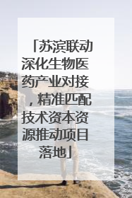 苏滨联动深化生物医药产业对接，精准匹配技术资本资源推动项目落地