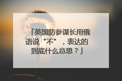 英国防参谋长用俄语说“不”，表达的到底什么意思？