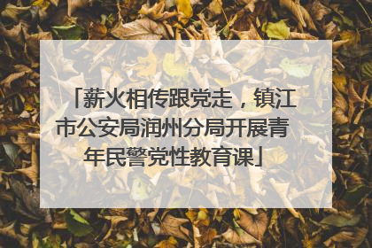 薪火相传跟党走，镇江市公安局润州分局开展青年民警党性教育课