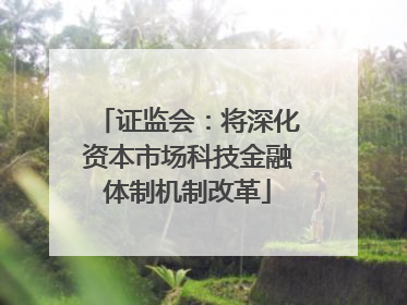 证监会：将深化资本市场科技金融体制机制改革
