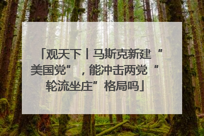 观天下丨马斯克新建“美国党”，能冲击两党“轮流坐庄”格局吗