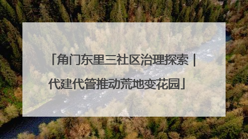 角门东里三社区治理探索｜代建代管推动荒地变花园