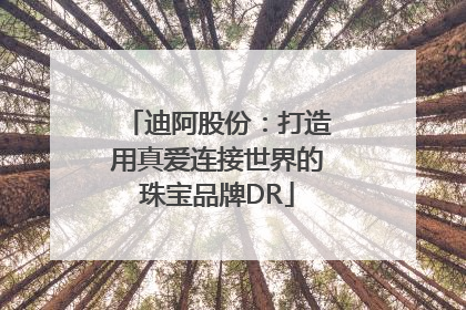 迪阿股份：打造用真爱连接世界的珠宝品牌DR