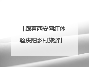 跟着西安网红体验庆阳乡村旅游
