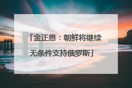 金正恩：朝鲜将继续无条件支持俄罗斯