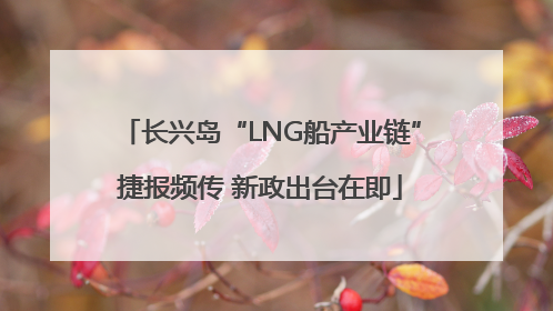 长兴岛“LNG船产业链”捷报频传 新政出台在即
