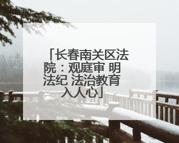 长春南关区法院：观庭审 明法纪 法治教育入人心