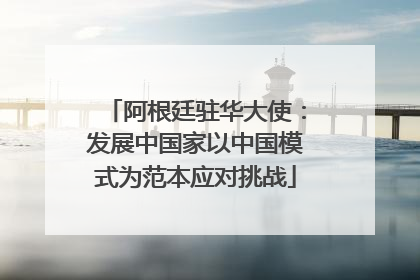 阿根廷驻华大使：发展中国家以中国模式为范本应对挑战