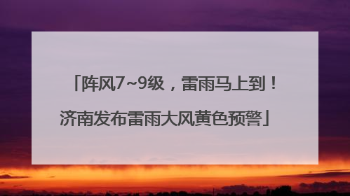 阵风7~9级，雷雨马上到！济南发布雷雨大风黄色预警