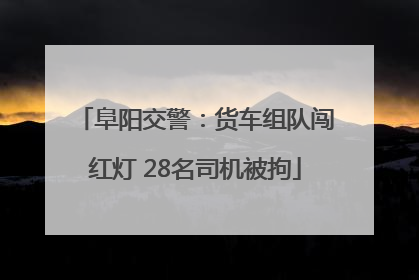 阜阳交警：货车组队闯红灯 28名司机被拘