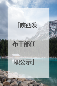 陕西发布干部任职公示