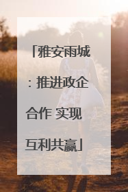 雅安雨城：推进政企合作 实现互利共赢