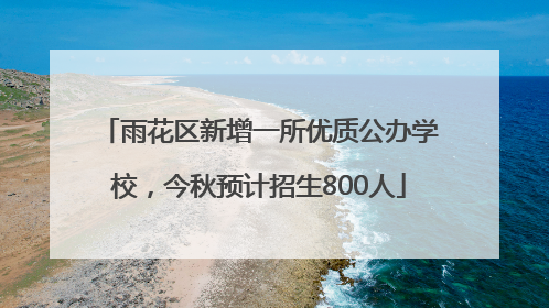 雨花区新增一所优质公办学校，今秋预计招生800人