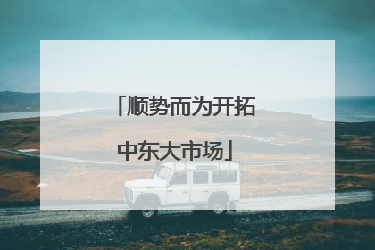 顺势而为开拓中东大市场