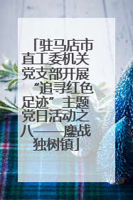 驻马店市直工委机关党支部开展“追寻红色足迹”主题党日活动之八——鏖战独树镇