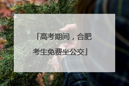 高考期间，合肥考生免费坐公交