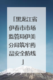 黑龙江省伊春市市场监管局伊美分局筑牢药品安全防线