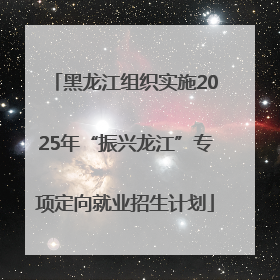 黑龙江组织实施2025年“振兴龙江”专项定向就业招生计划