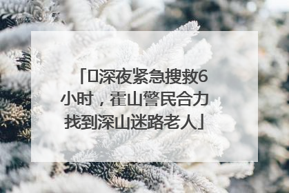 ﻿深夜紧急搜救6小时，霍山警民合力找到深山迷路老人