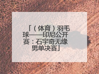 （体育）羽毛球——印尼公开赛：石宇奇无缘男单决赛