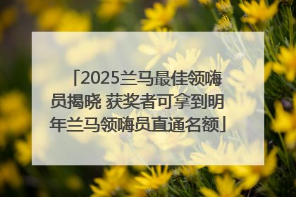 2025兰马最佳领嗨员揭晓 获奖者可拿到明年兰马领嗨员直通名额