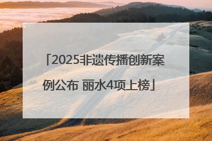 2025非遗传播创新案例公布 丽水4项上榜