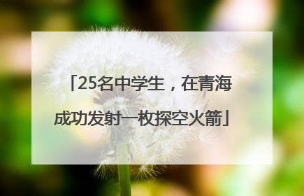 25名中学生，在青海成功发射一枚探空火箭