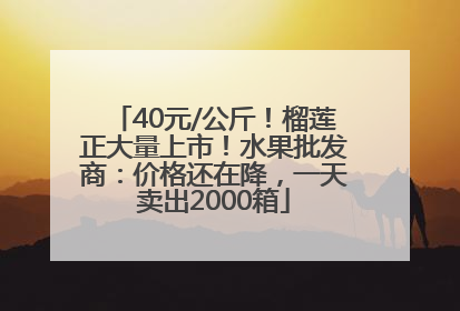 40元/公斤！榴莲正大量上市！水果批发商：价格还在降，一天卖出2000箱
