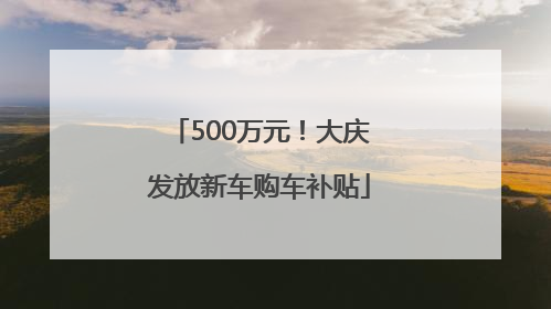 500万元！大庆发放新车购车补贴