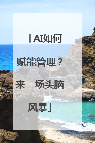 AI如何赋能管理？来一场头脑风暴