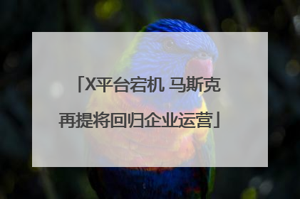 X平台宕机 马斯克再提将回归企业运营